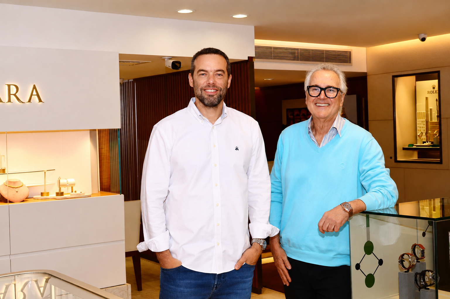 David e Rafael Zilberman em uma loja da Sara Joias no Rio de Janeiro